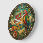 Don't Worry Be Happy Parrot Grote Klok (Hoek)