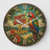 Don't Worry Be Happy Parrot Grote Klok (Voorkant)