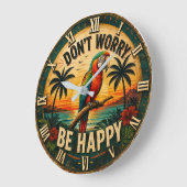 Don't Worry Be Happy Tropical Parrot Grote Klok (Hoek)