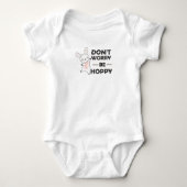 Dont Worry be Hoppy - Funny Rabbit Bunny Romper (Voorkant)