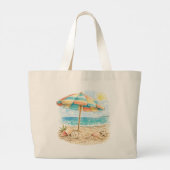 Don't Worry Beach Happy Grote Tote Bag (Achterkant)
