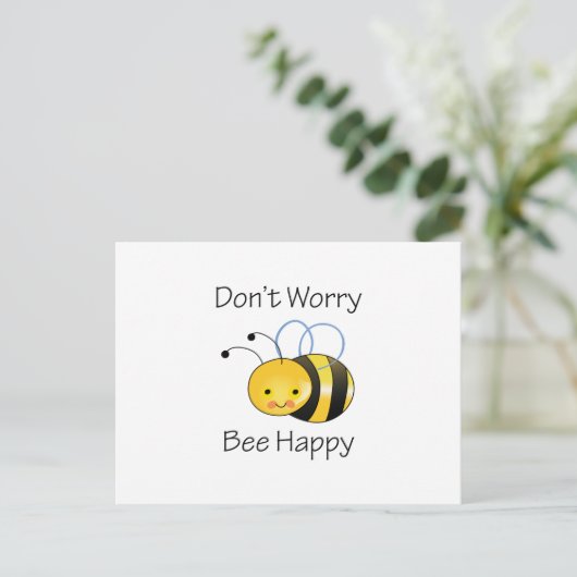 DONT WORRY BEE HAPPY BRIEFKAART (Staand voorkant)