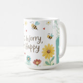 Don't Worry Bee Happy Cute Bee  Koffiemok (Voorkant rechts)