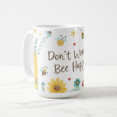 Don't Worry Bee Happy Cute Bee Koffiemok (Voorkant links)