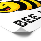 Don't Worry Bee Happy Cute Funny Sitive Quote  Poster (Hoek)