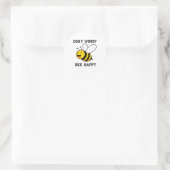Don't Worry Bee Happy Cute Funny Sitive Quote Ronde Sticker (Tas)