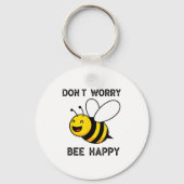 Don't Worry Bee Happy Cute Funny Sitive Quote Sleutelhanger (Voorkant)
