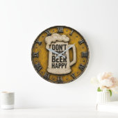 Don't Worry Beer Happy Man Cave Gift Grote Klok (Huis)