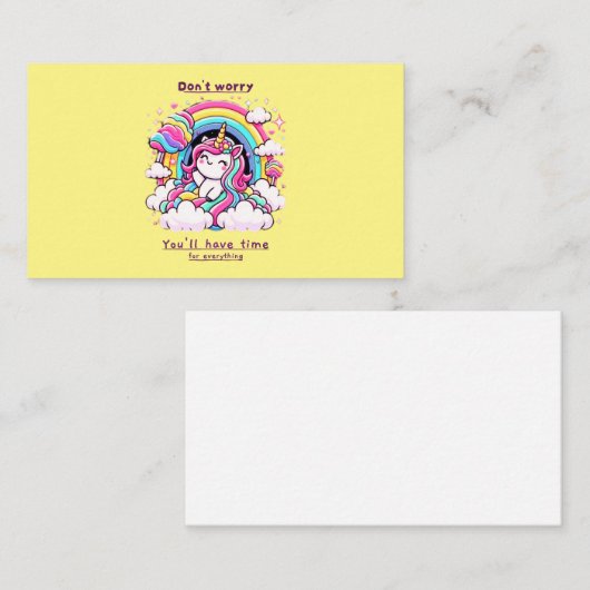 Don't Worry, You'll Have Time for Everything" Visitekaartje (Voorkant / Achterkant)