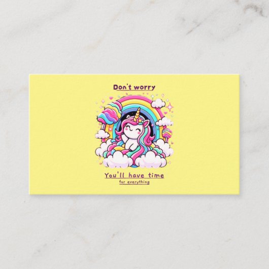 Don't Worry, You'll Have Time for Everything" Visitekaartje (Voorkant)