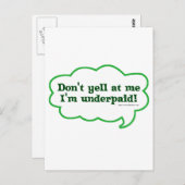 Dont Yell mij onderbetaald Briefkaart (Voorkant / Achterkant)