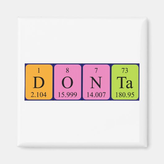 Donta periodiek table name magnet (Voorkant)