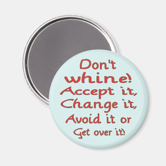 DontWhine_red_round Magneet (Voorkant / Achterkant)