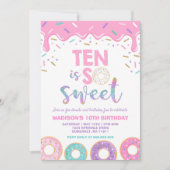 Donut 10th Birthday Invite Donut Ten Is Sweet Kaart (Voorkant)