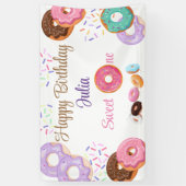 Donut 1 jarig meisje spandoek (Verticaal)
