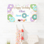 Donut 1 verjaardagsbanner spandoek (Insitu)