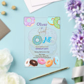 Donut 1e verjaardag baby jongen acryl uitnodigingen (Insitu (Huwelijk))