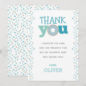 Donut 1e Verjaardag Dank je kaart (Voorkant / Achterkant)