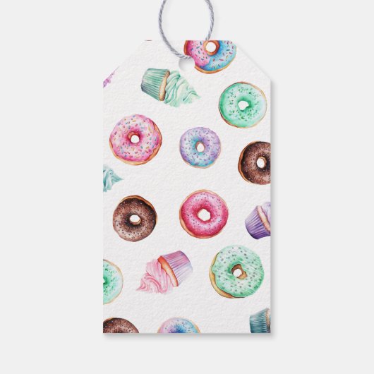 Donut 1e Verjaardag Feest Jongen Schattige Dank u  Cadeaulabel (Achterkant)