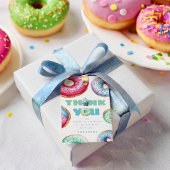 Donut 1e Verjaardag Feest Jongen Schattige Dank u  Cadeaulabel