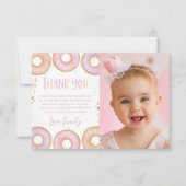 Donut 1e verjaardag flat bedankt voor je kaart (Voorkant)