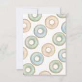 Donut 1e verjaardag Flat Dank je kaart Roze Blauw (Achterkant)