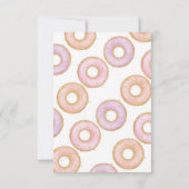 Donut 1e verjaardag Flat Dank je kaart Roze Paars (Achterkant)