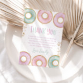 Donut 1e verjaardag Flat Hartelijk dank! Aqua Bedankkaart