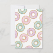 Donut 1e verjaardag Flat Hartelijk dank! Aqua Bedankkaart (Achterkant)