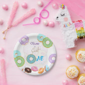 Donut 1e verjaardag papieren bordje (Feest)