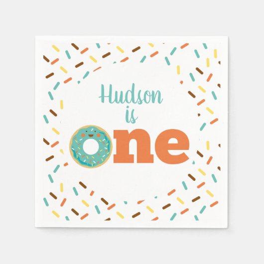 Donut 1e verjaardag servetten (Voorkant)