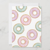 Donut 1e verjaardag Uitnodiging Donut Groei Aqua (Achterkant)