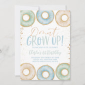 Donut 1e verjaardag Uitnodiging jongen Donut groei (Voorkant)