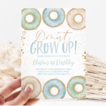 Donut 1e verjaardag Uitnodiging jongen Donut groei