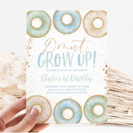 Donut 1e verjaardag Uitnodiging jongen Donut groei