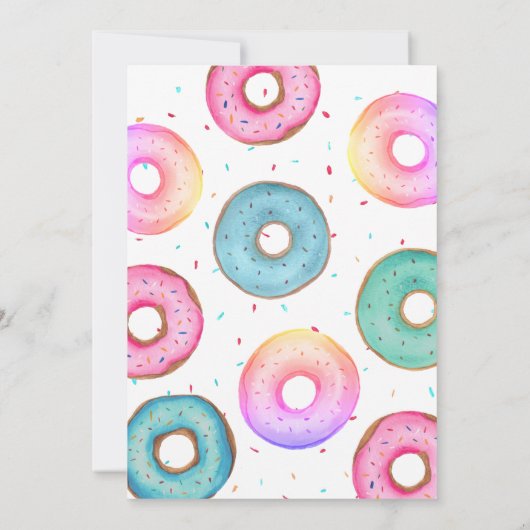 Donut 1e Verjaardag Uitnodiging Meisje Donut Grow  (Achterkant)