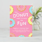 Donut 1e verjaardagsfeest Kinder Kaart (Staand voorkant)