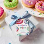 Donut 1e Verjaardagsfeest Meisje Schattige Dank je Cadeaulabel