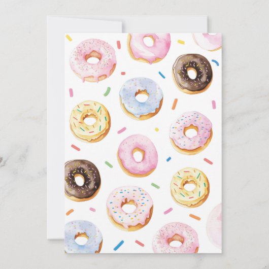 Donut 1e Verjaardagsfeest Uitnodiging (Achterkant)