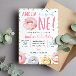 Donut 1e Verjaardagsfeest Uitnodiging