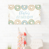 Donut 1st Birthday Party Banner Backdrop (Insitu)