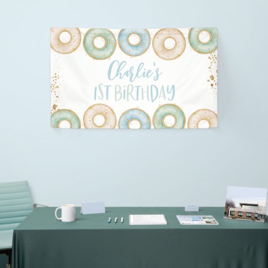 Donut 1st Birthday Party Banner Backdrop (Beurs)