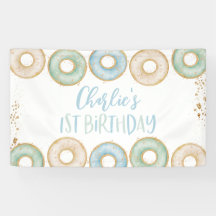 Donut 1st Birthday Party Banner Backdrop
