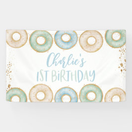 Donut 1st Birthday Party Banner Backdrop