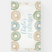 Donut 1st Birthday Party Banner Backdrop (Verticaal)