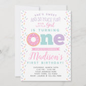 Donut 1st Birthday Uitnodiging (Voorkant)
