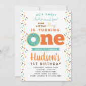 Donut 1st Birthday Uitnodiging (Voorkant)