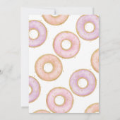 Donut 1st Birthday Uitnodiging Donut Roze opgroeie (Achterkant)