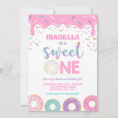 Donut 1st Birthday Uitnodiging Donut Sweet One (Voorkant)
