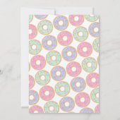 Donut 1st Eerste verjaardag Uitnodiging roze sproi (Achterkant)